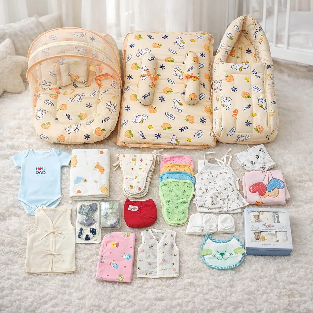 70 in 1 Combo Premium Newborn Baby Bedding Essentials